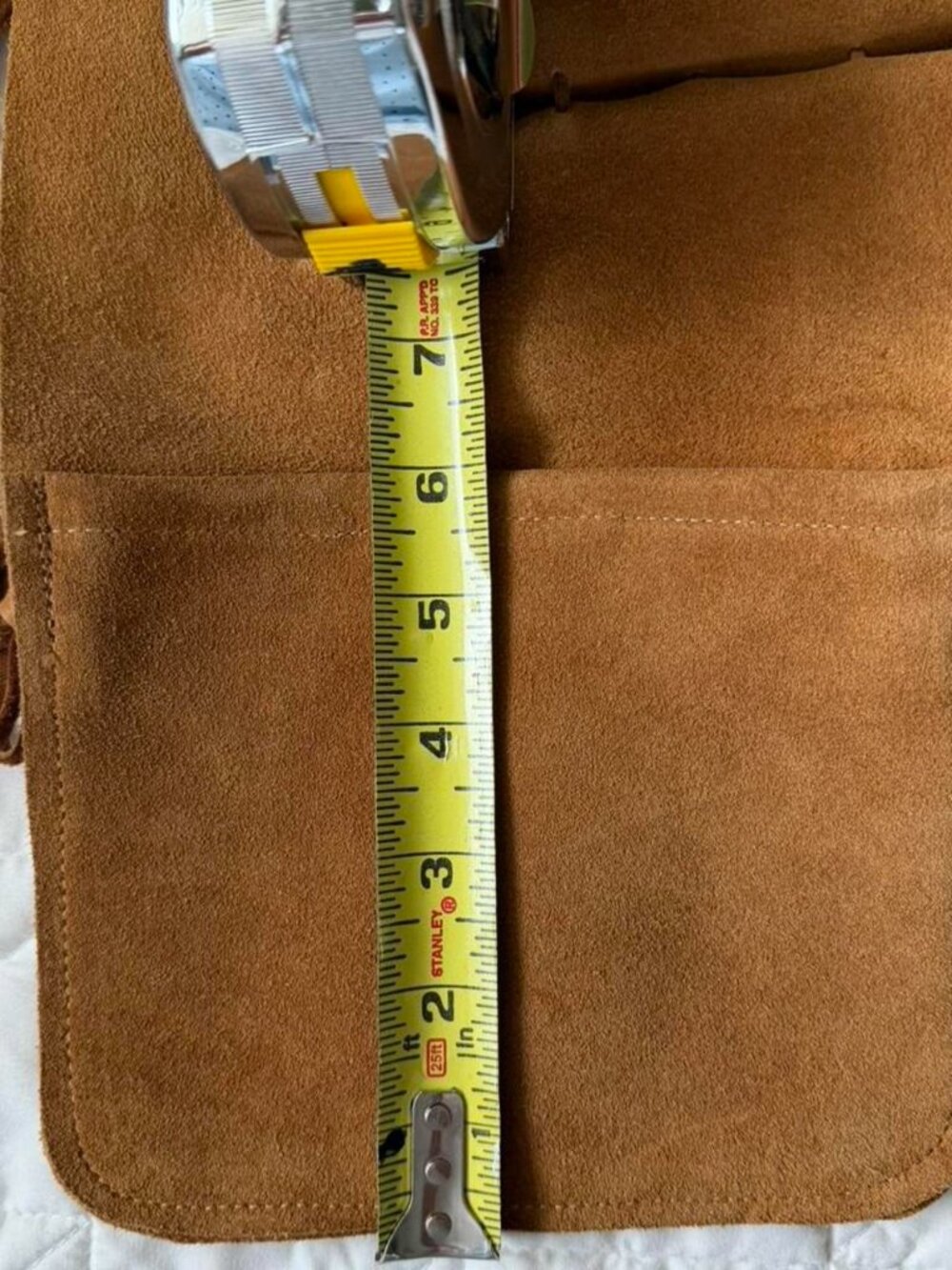 Brown Suede Fringe Crossbody Bag with Braided Strap - Picture 6 of 7